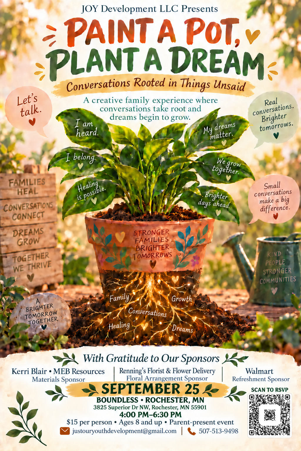 Paint a Pot, Plant a Dream event flyer